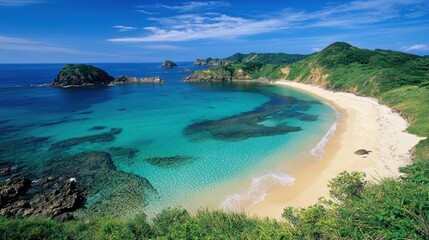 Fototapeta premium Serene Coastal Cove with Turquoise Waters