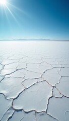 Vast Expansive Salt Flats Under Clear Blue Sky Phone wallpaper
