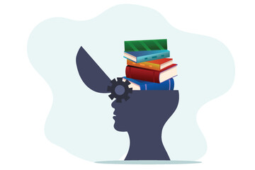 Personal development and experience improvement with never stop learning mindset vector illustration concept
