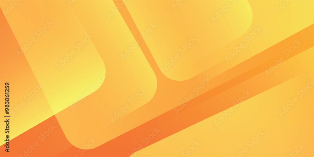 Poster abstract orange and yellow geometric background. dynamic shapes composition. cool background design 