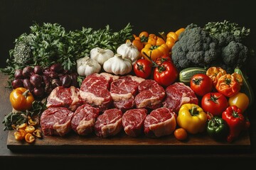 Raw beef cubes seasoned with salt and pepper being prepared for grilling