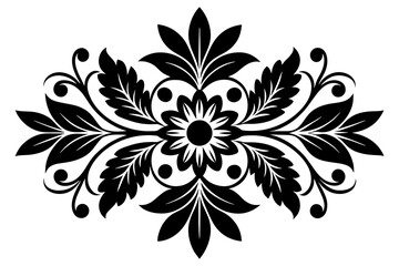 the pattern ornament element leaves and flowers follow each other Russian folk style vector art illustration