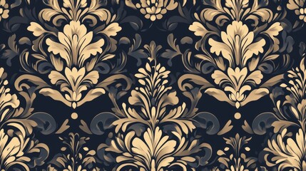 Damask floral seamless pattern background ideal for wallpaper and invitations Raster copy illustration