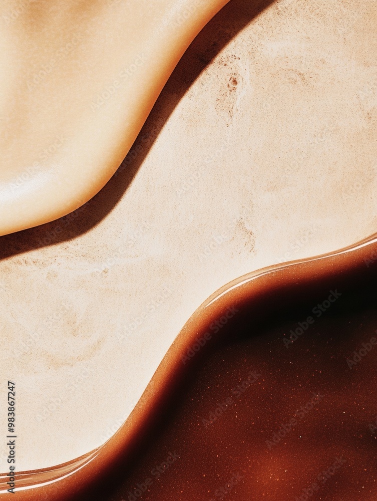 Poster abstract melting fur pattern - luxurious fluid textures blending in warm earth tones
