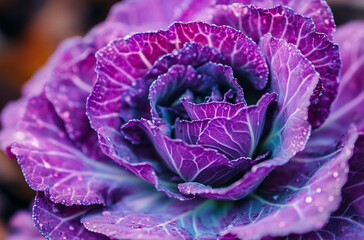Obraz premium A purple cabbage with rich colors and detailed textures
