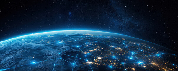 Worldwide virtual marketplace featuring global connectivity in web banner