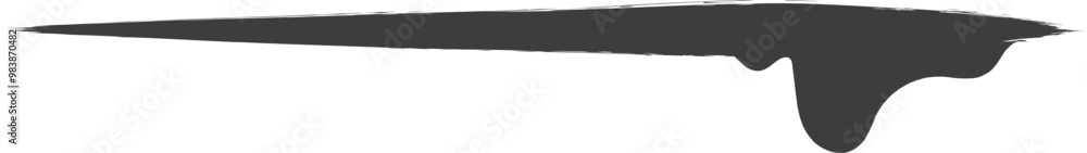 Poster a black brushstroke with a pointed end and a thicker base, symbolizing artistic expression and creat