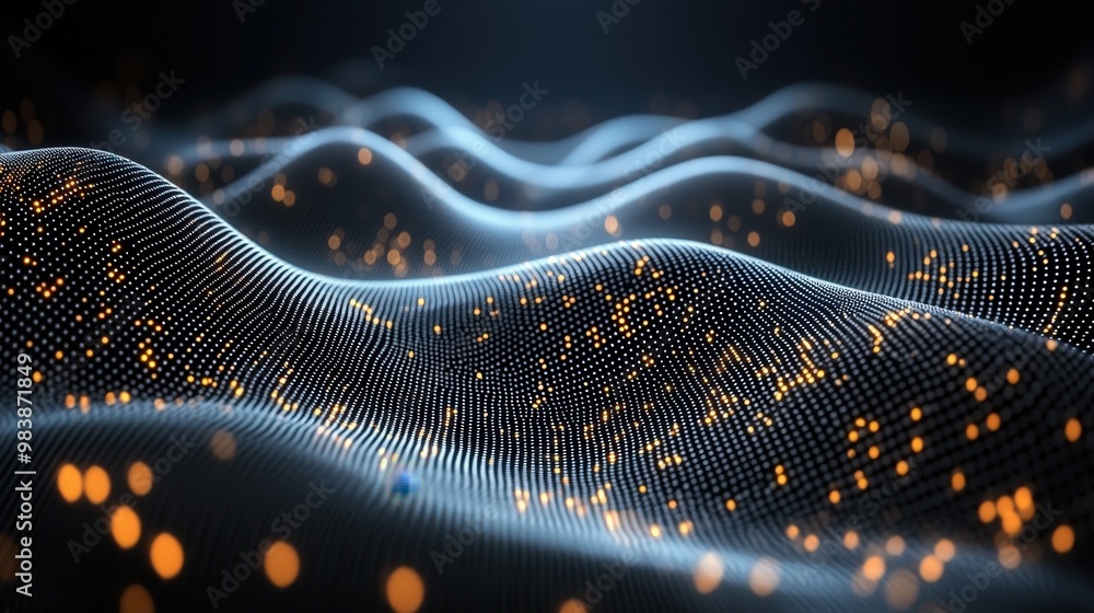 Poster abstract technology background with glowing particles and lights