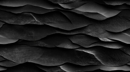 Obraz premium Black stone pattern background featuring a seamless horizontal wave texture Ideal for wallpaper and interior decoration Seamless 3D render