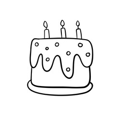 Cake outline black and white 