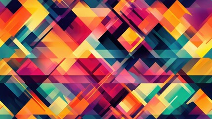 Vibrant abstract background featuring a seamless multicolored geometric pattern