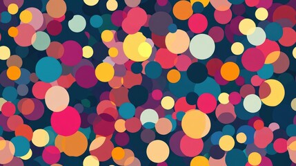 Seamless abstract background featuring colorful diverse circles for design
