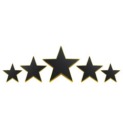 Obraz premium Black Five star with gold outline