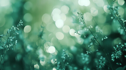 Obraz premium flower bokeh shining background for invitation card, wallpaper or banner, generated ai