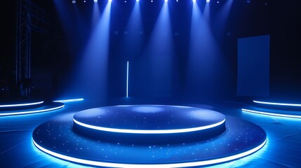 Ring line effect glow scene area round led platform round display stage game show floor emptiness