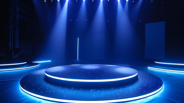 Ring line effect glow scene area round led platform round display stage game show floor emptiness