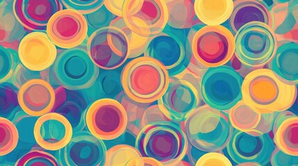 Seamless texture featuring a colorful circular pattern for use as a background