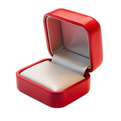 Empty red velvet opened gift jewelry box