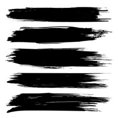 Set of brush stoke on white background