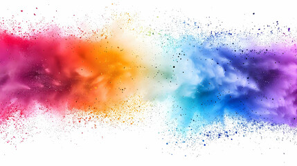 Obraz premium Vibrant Color Explosion with a White Background, A Colorful Abstract Art Illustration with a Cloud of Splashes