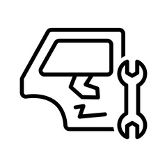 Vector black line icon for Painting repair