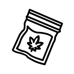 Vector black line icon for Meth