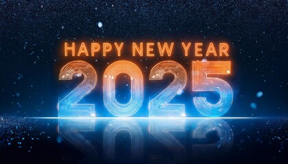 Obraz premium Happy New Year 2025 Poster Design