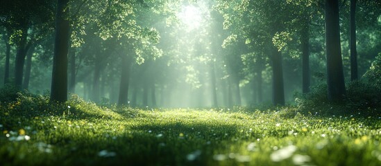 Obraz premium Sunbeams Through The Forest