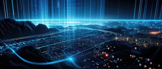 Digital Cityscape: A Futuristic Vision of Urban Connectivity