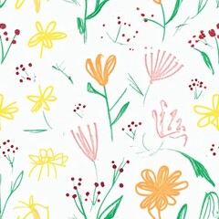Seamless floral pattern featuring pink flowers and butterflies, perfect for spring and summer decor, capturing the beauty of nature in a vibrant design