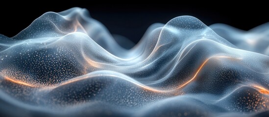 Obraz premium Abstract Digital Landscape with Glowing Lines