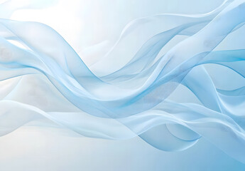 Fototapeta premium Elegant White Flowing Waves on a Light Blue Background