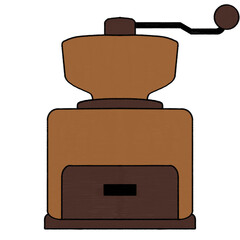 Coffee Grinder Hand Drawn Illustration