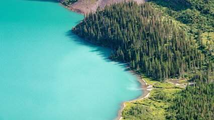 aerial view of lake tahoe