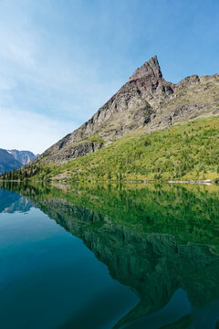 lake and mountains
