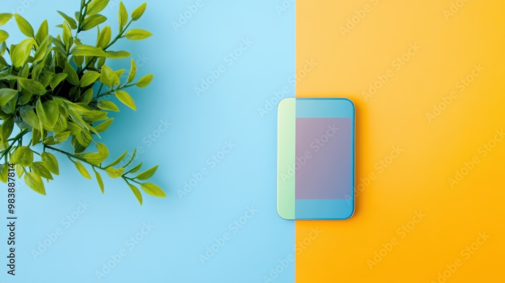 Poster a mobile device displaying a colorful and engaging app interface, showcasing the importance of desig
