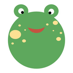 Vector funny round frog for logo and greeting card isolated on white background