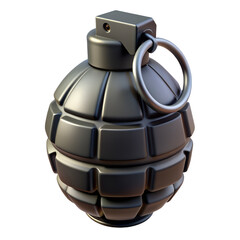 Black grenade 3d icon illustration, png