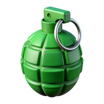 Green grenade 3d icon illustration, png