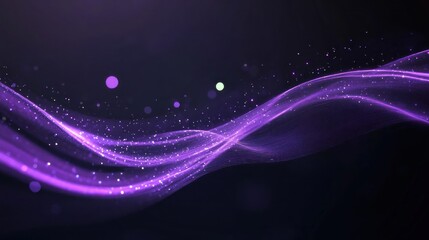 Fototapeta premium Abstract Purple Wave with Glimmering Particles