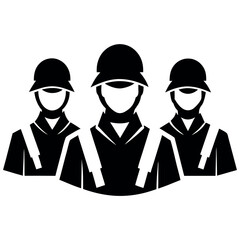 Flat design soldier silhouette