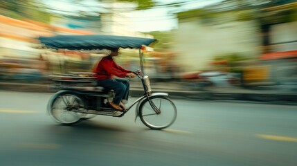 Blurred Motion of a Cyclist in an Urban Setting