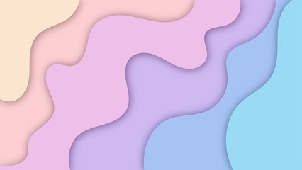 Abstract paper cut shape wave background