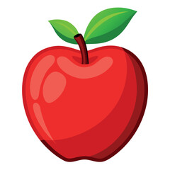 Fresh red apple on a isolated white background