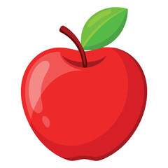 Fresh red apple on a isolated white background