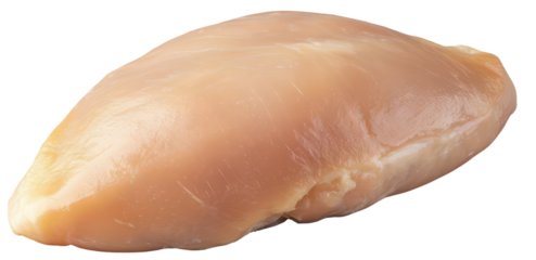 Raw chicken breast on transparent background.