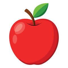 Fresh red apple on a isolated white background