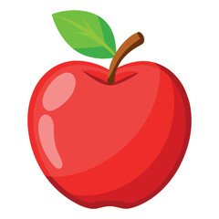 Fresh red apple on a isolated white background