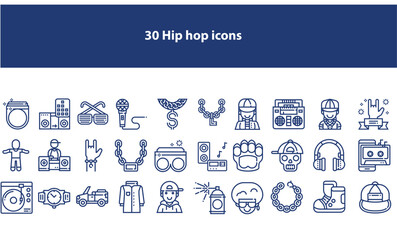 30 Minimalist Hip Hop Icons Collection
