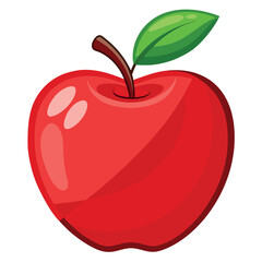 Fresh red apple on a isolated white background
